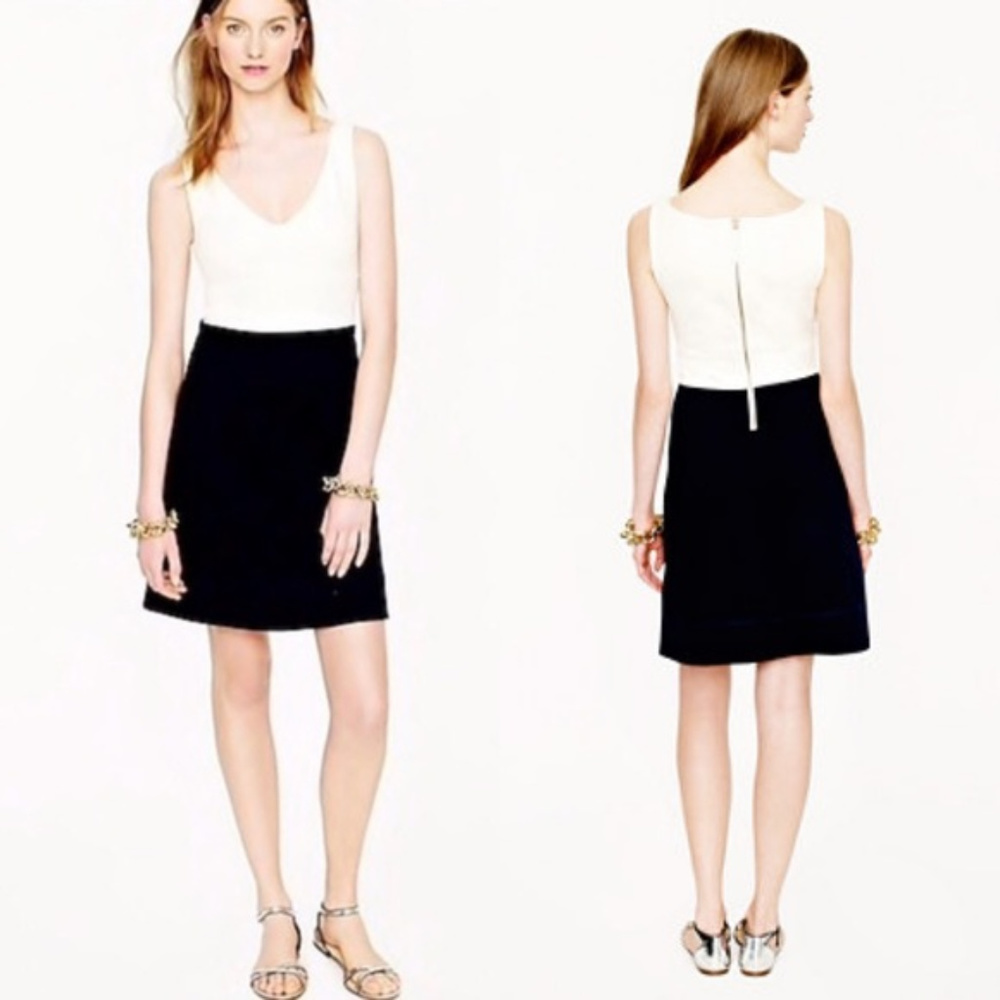 J.Crew Women's Color Block Ponte Knit Dress Navy 0